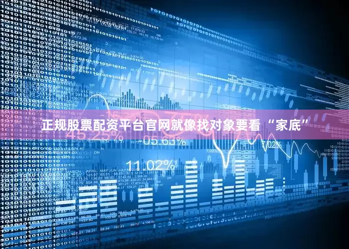 正规股票配资平台官网就像找对象要看 “家底”